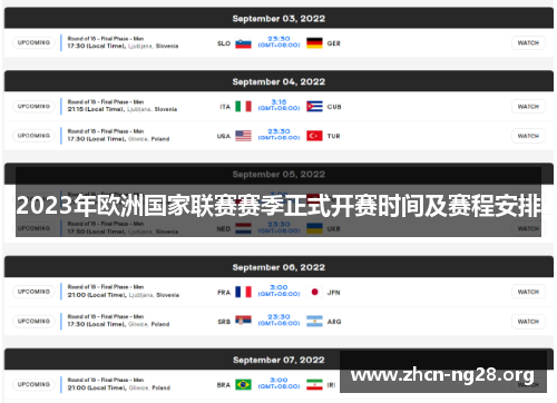 2023年欧洲国家联赛赛季正式开赛时间及赛程安排 2023年欧洲国家联赛赛季正式开赛时间及赛程安排